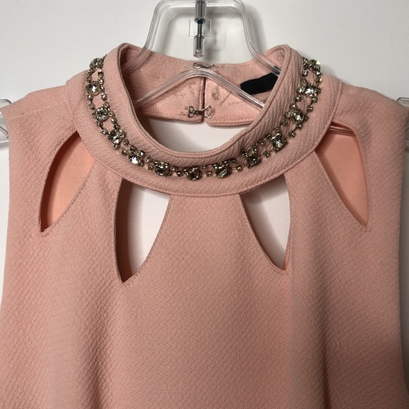 LuLu's Womens Dress Cut out Detailing Pink Flare Skirt Adornments M MEDIUM - Picture 5 of 9